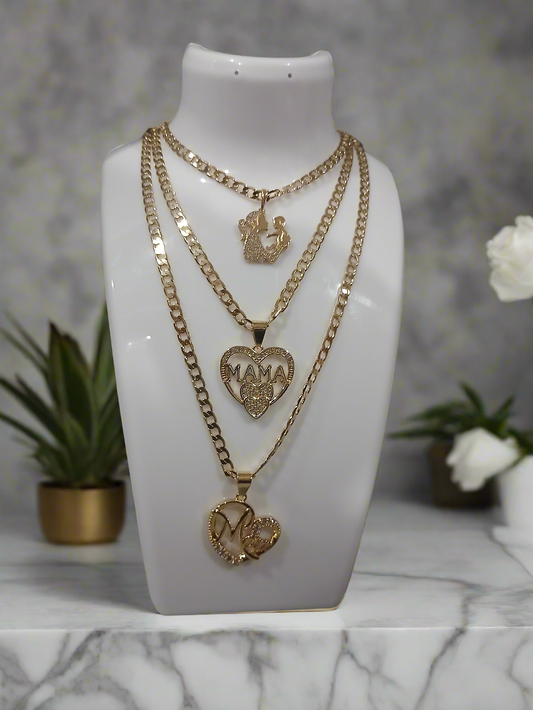 Cadena Cubana + Dije Personalizable – Oro Laminado 14k