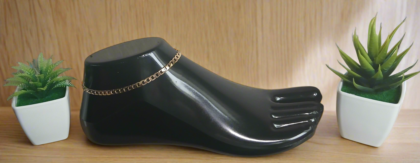 Tobillera de eslabón cubano 4mm – Fuerza & Sofisticación Dorada