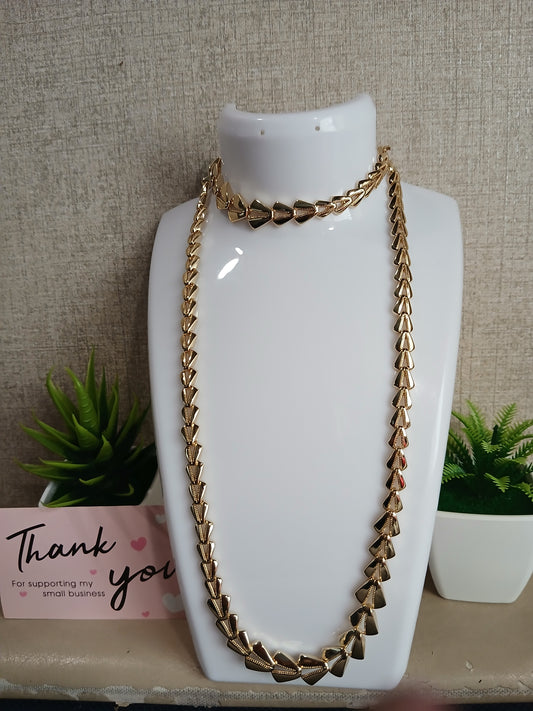 Luz de Verano – Set de Gargantilla y pulsera de Hojas Laminadas