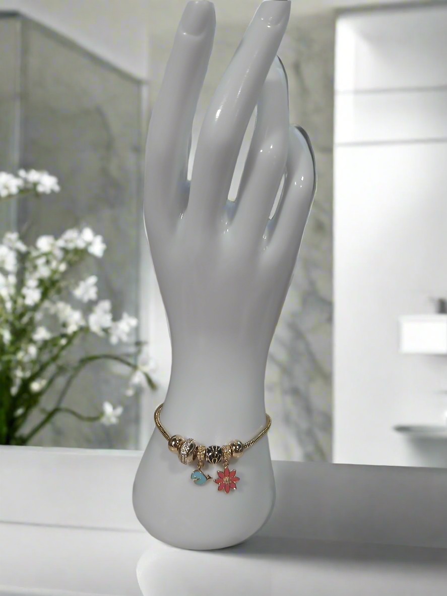 Pulsera Pandora Charm 🌺🐳 – Edición Verano
