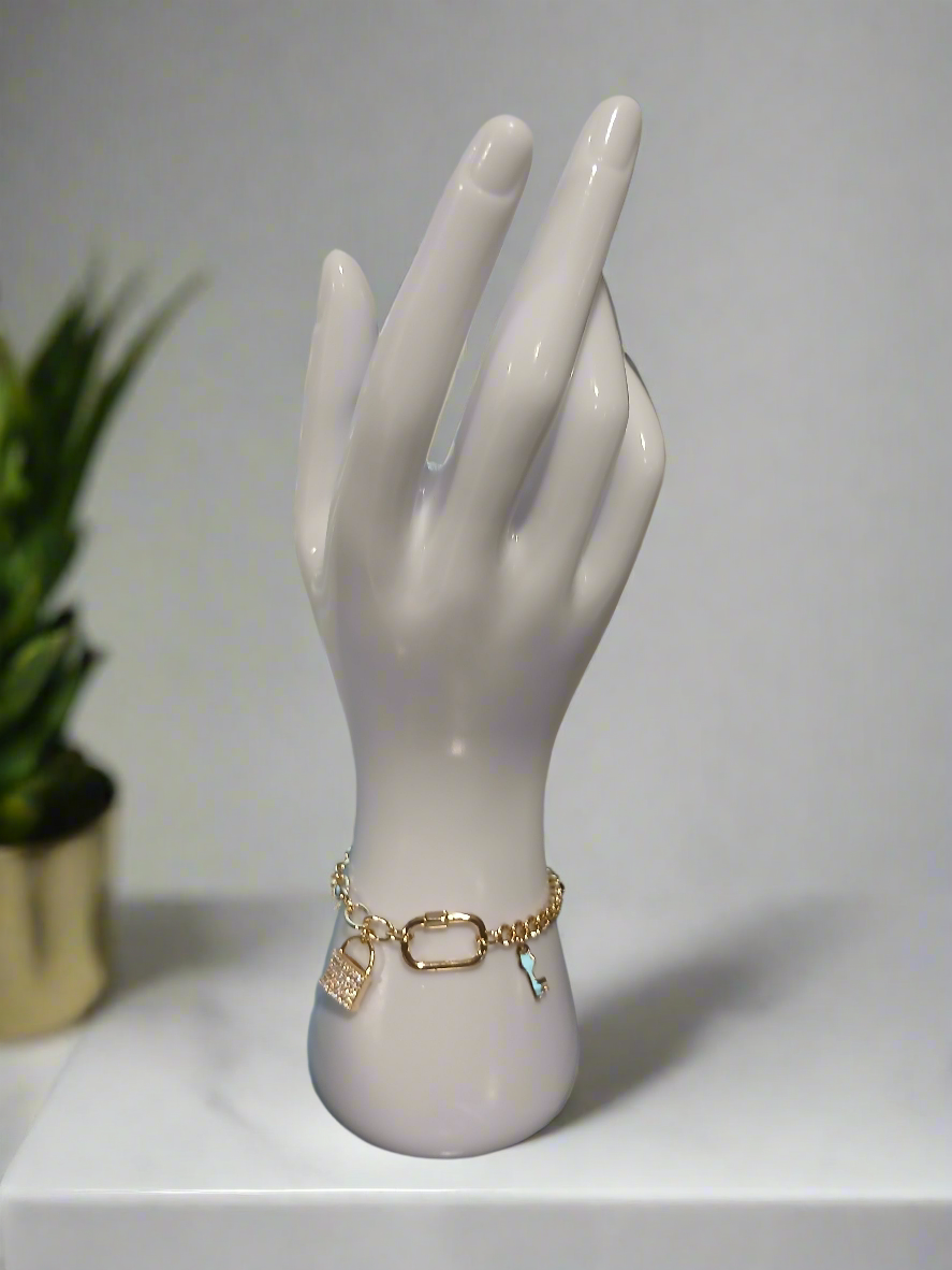 Pulsera Candado & Llave – Conexión y Protección en Oro Laminado 14k