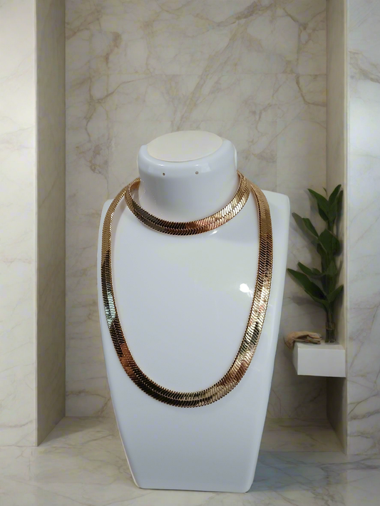 Luz Dorada – Set de Gargantilla & Pulsera Omega en Oro Laminado 14k