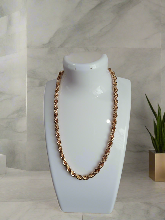 Cadena Torzal – Oro Laminado 14k, Estilo Clásico