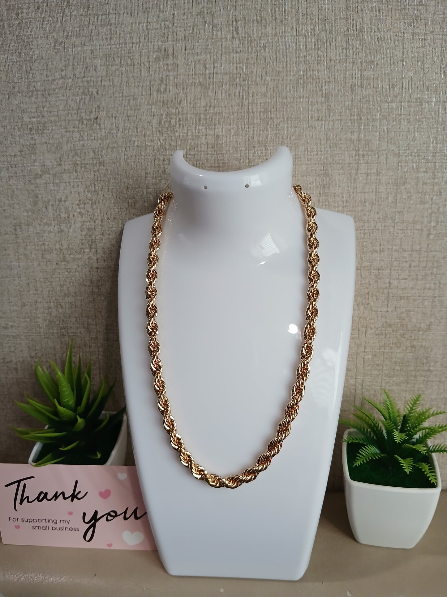 Cadena Torzal – Oro Laminado 14k, Estilo Clásico