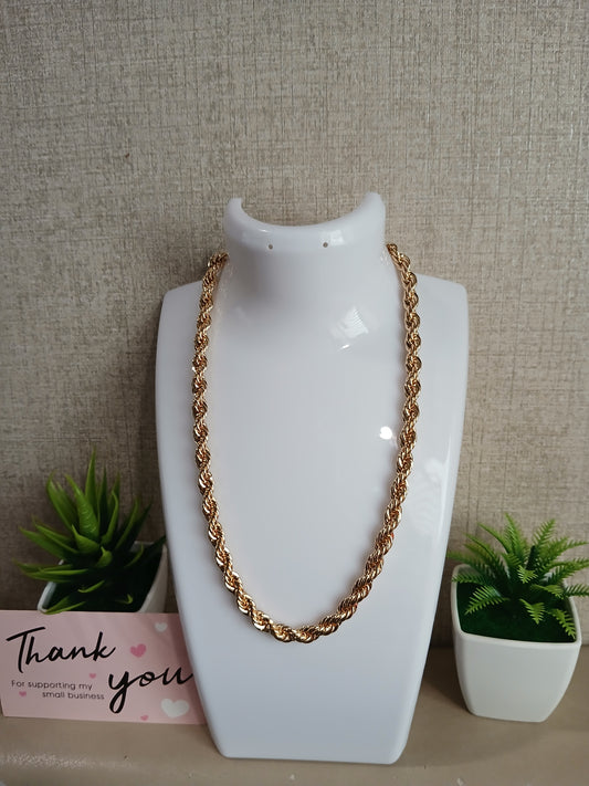 Cadena Torzal – Oro Laminado 14k, Estilo Clásico